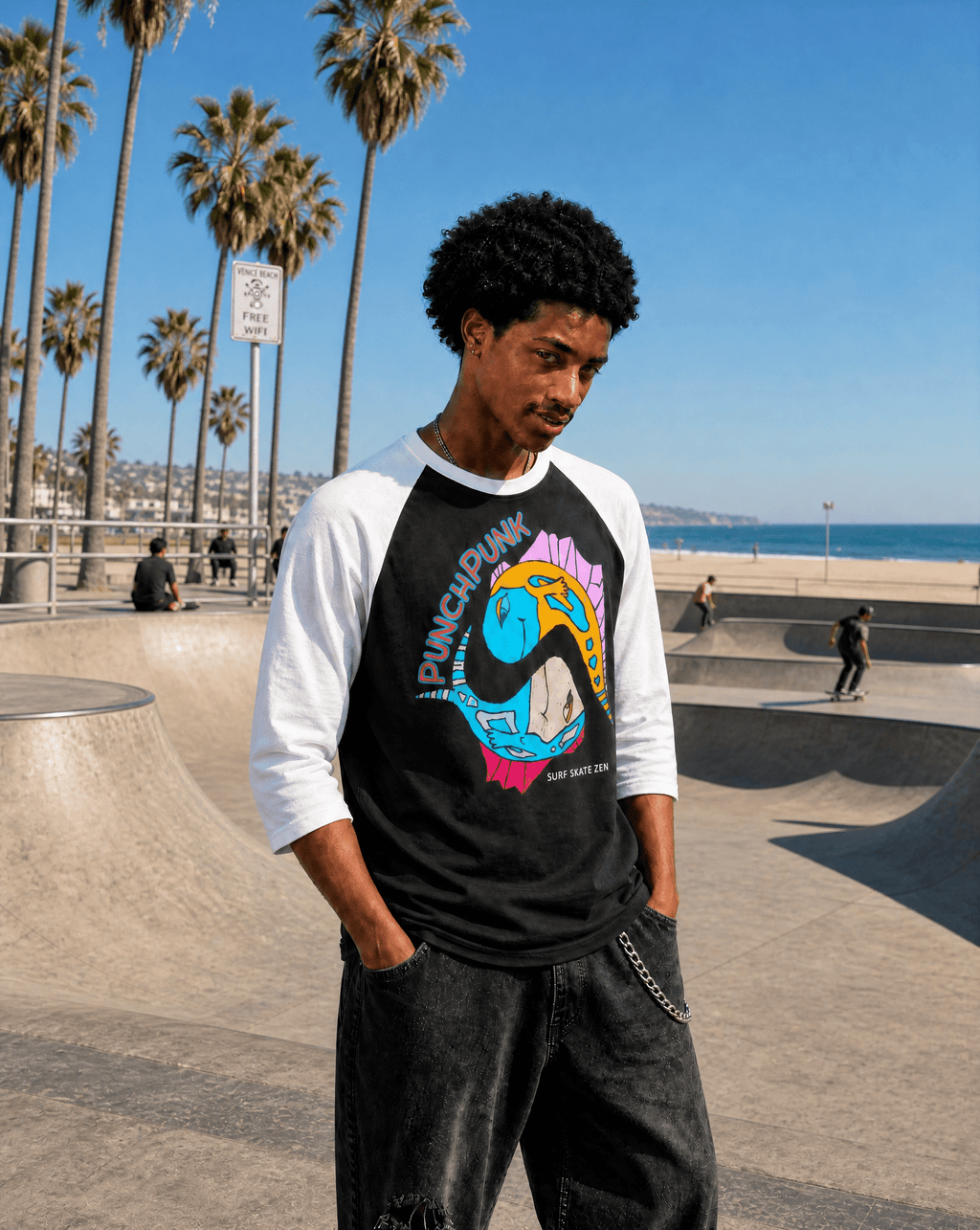 FISH YANG 3/4 sleeve raglan - PinchPunk