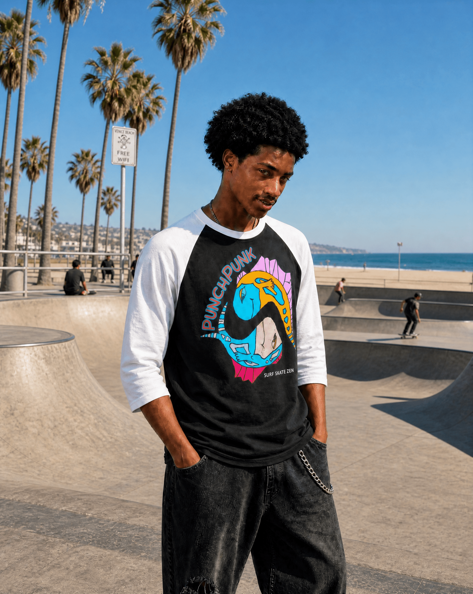 FISH YANG 3/4 sleeve raglan - PinchPunk